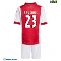 Camisa de Futebol Ajax Steven Berghuis #23 Equipamento Principal Infantil 2025-26 Manga Curta (+ Calças curtas)